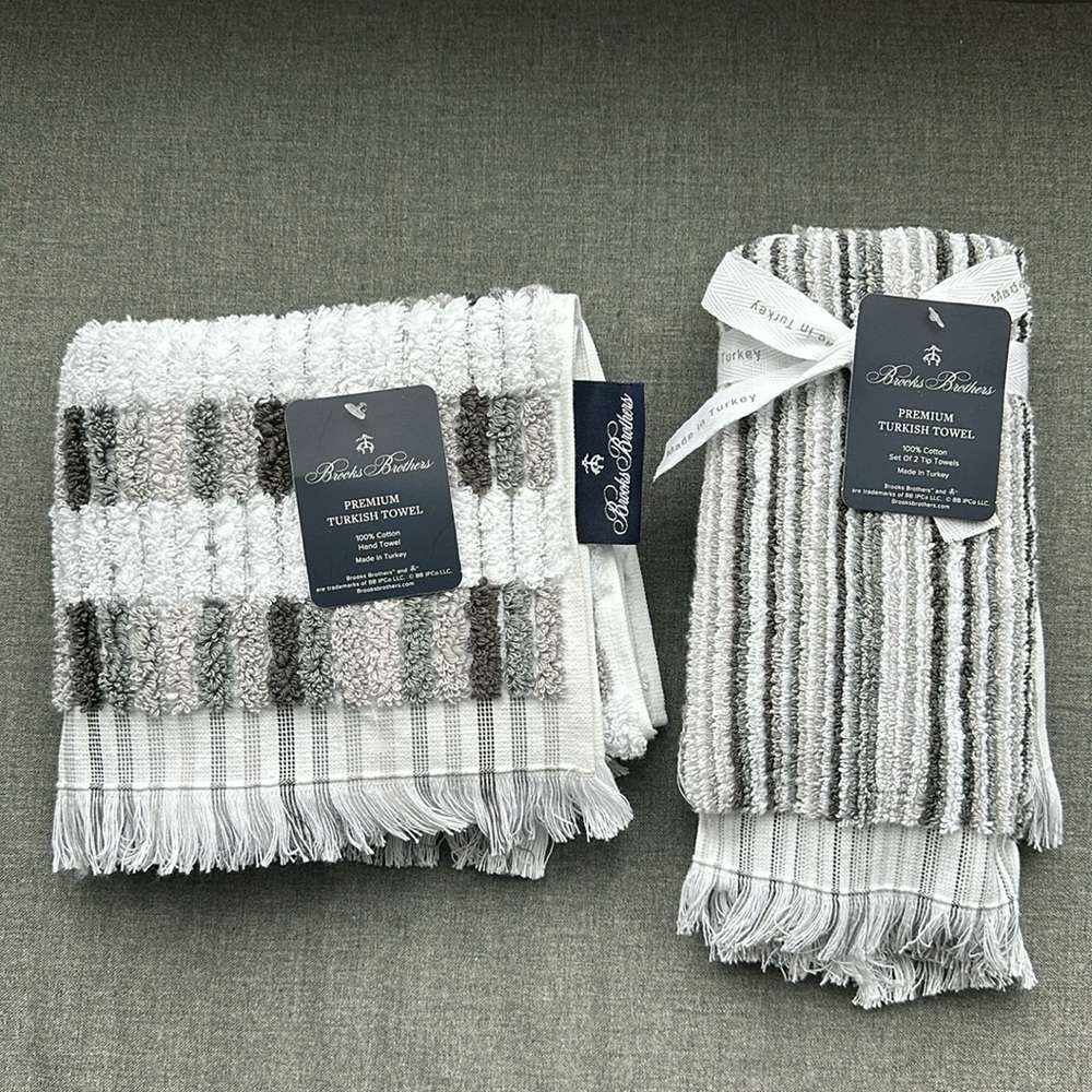 Brooks Brothers Hand Towel and Two Tip towels - Picture 2 of 5